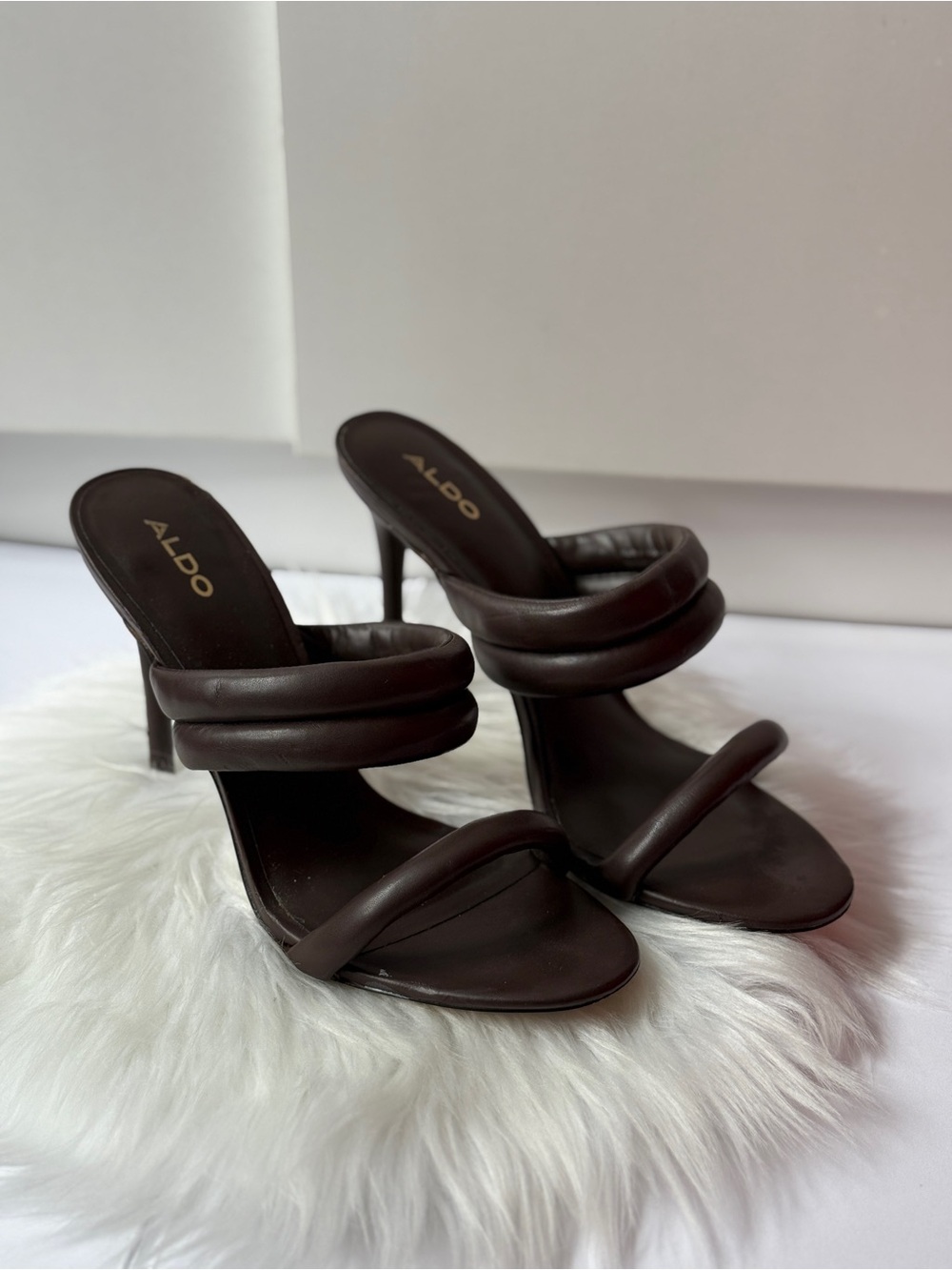 ALDO Women's Brown Padded-Strap Heels Sandals Size 7.5-8 Used Great Condition - Picture 8 of 8